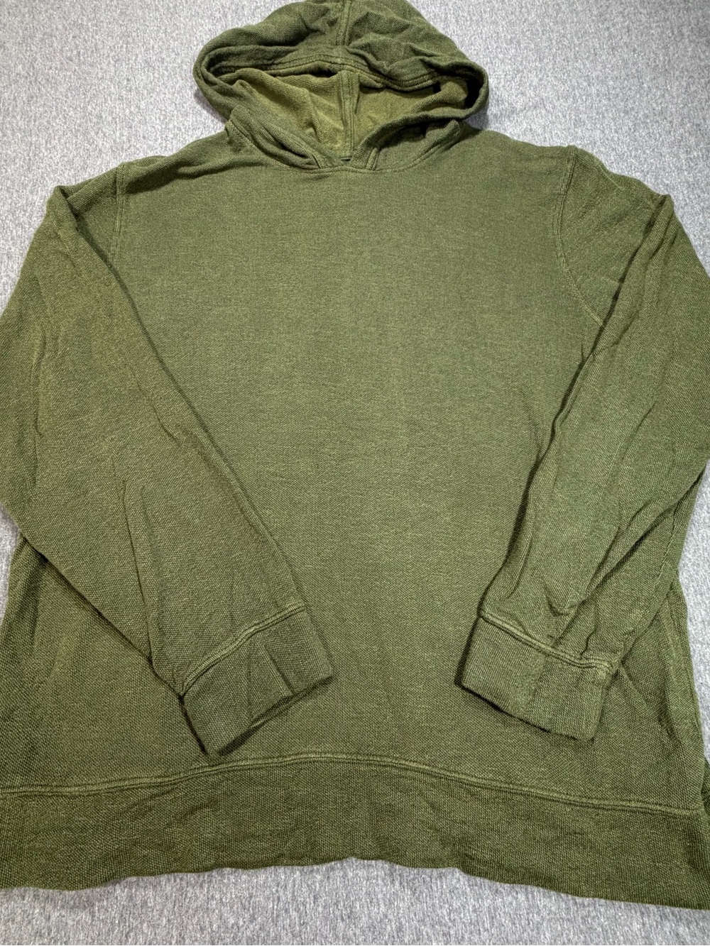 Lucky Brand Olive Green Pullover Hoodie, Knit Mens XL Lightweight